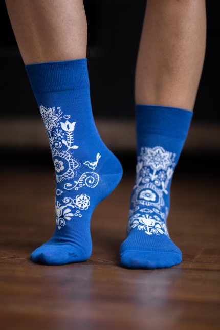 Barfuß-Socken Folk - Blau