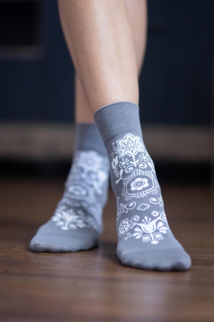 Barfuß-Socken Folk - Grau