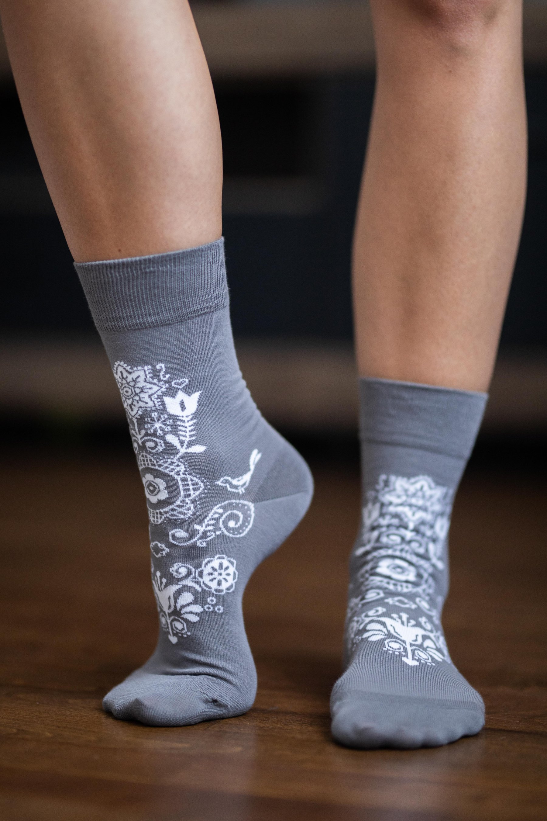 Barefoot Socks Crew - Folk Grey Be