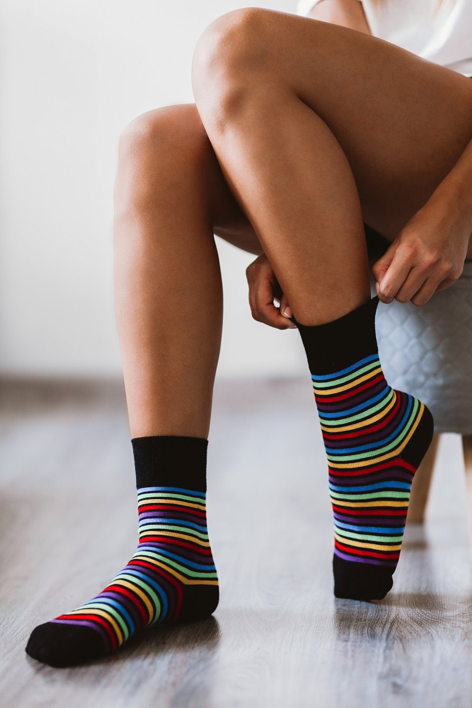 Barfuß-Socken - regenbogen