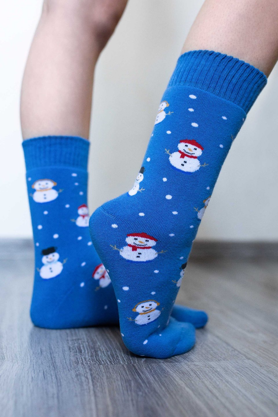 Zimné barefoot ponožky - Snehuliak