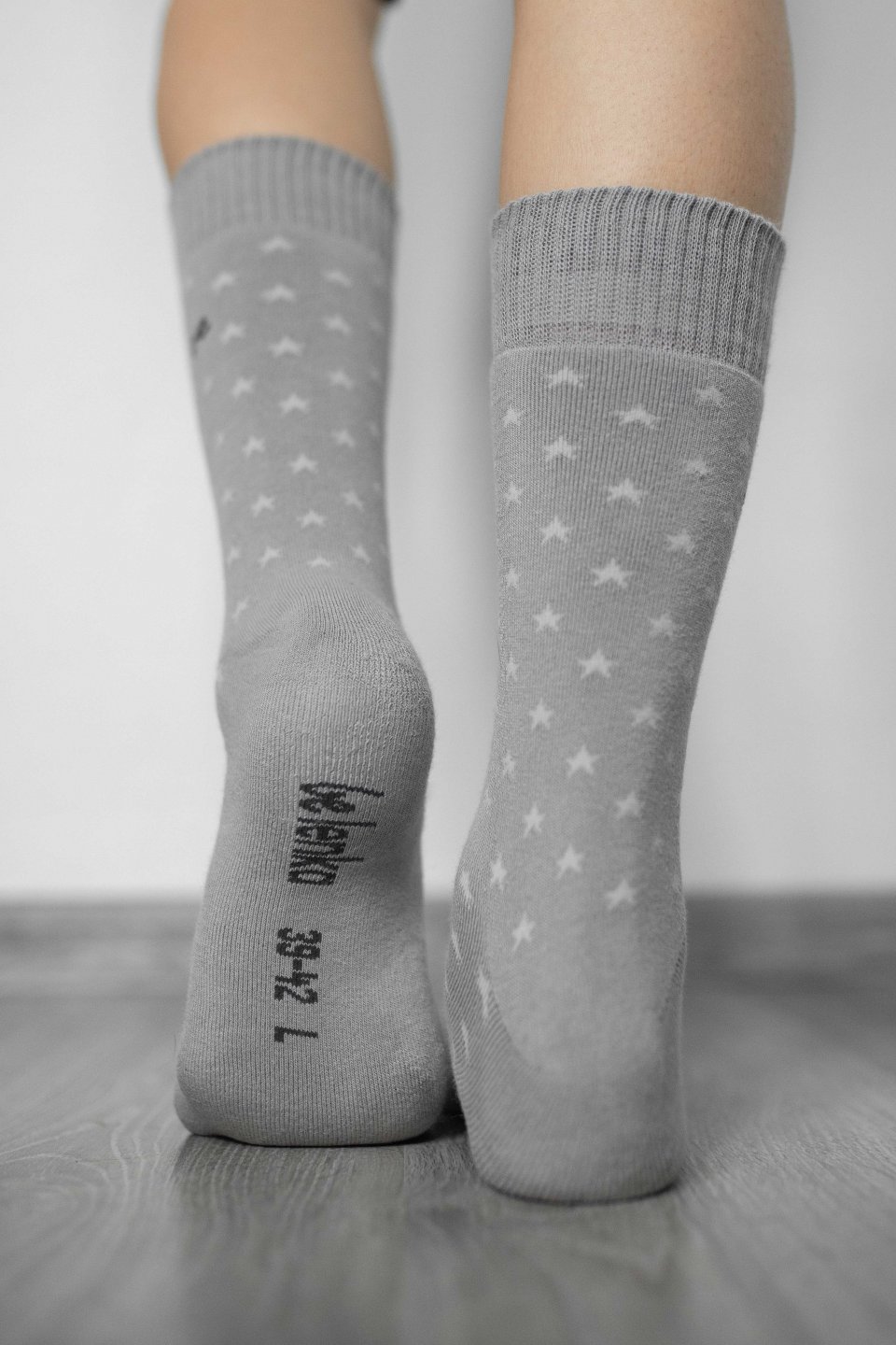 Be Lenka Winter barefoot socks - Crew - Stars - Grey
