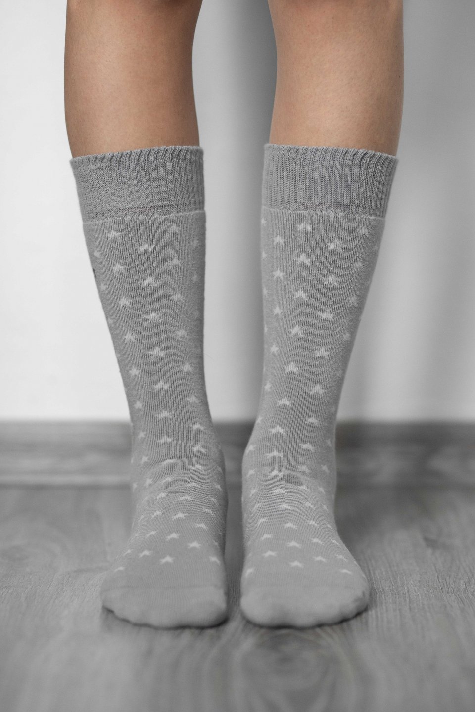 Zimní barefoot ponožky - Hvězdy - Šedé