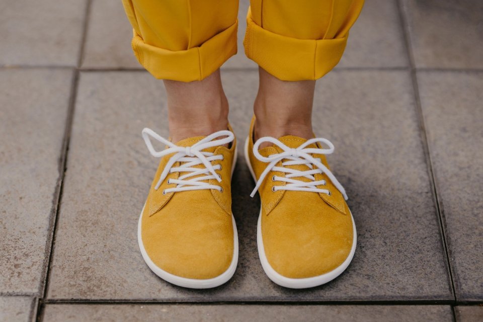 Barefoot Shoes - Be Lenka City - Mustard & White