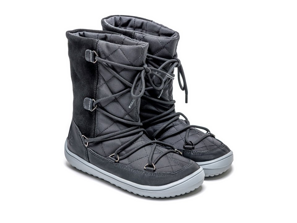 Dziecięce buty zimowe barefoot Be Lenka Snowfox Kids - Black