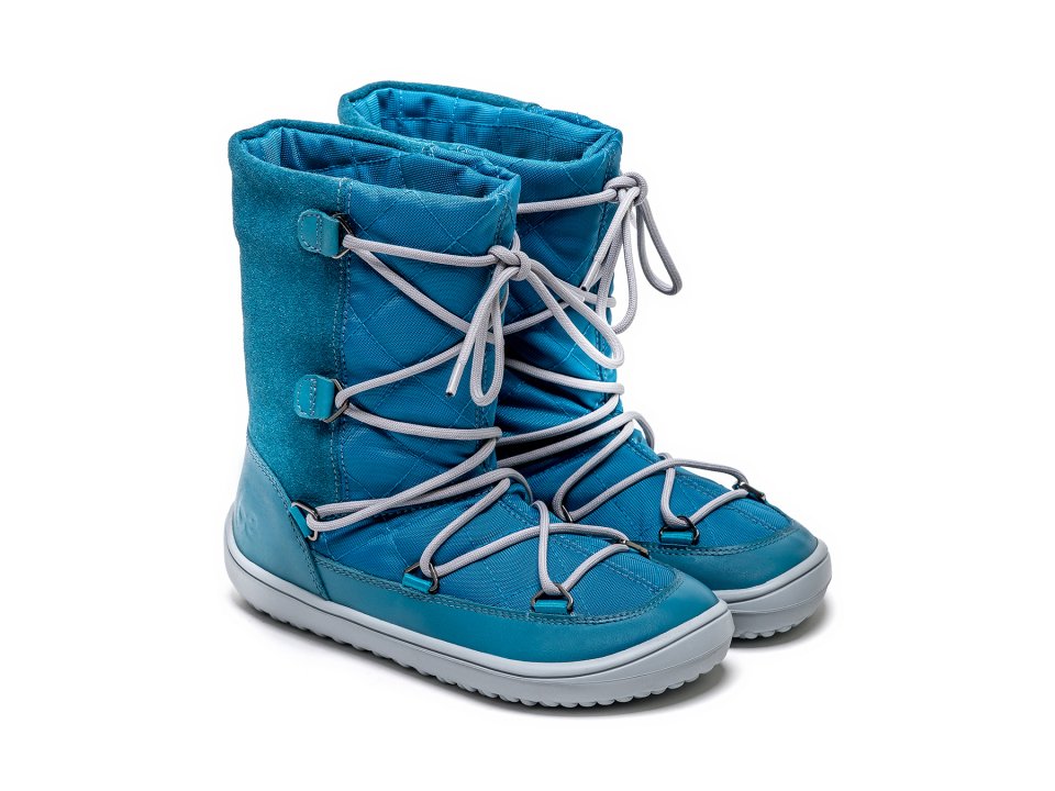 Dziecięce buty zimowe barefoot Be Lenka Snowfox Kids - Dark Teal