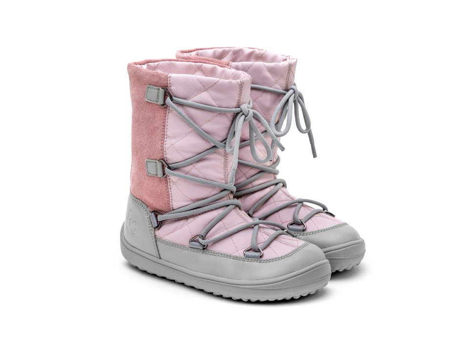 Kinder Winter Barfußschuhe Be Lenka Snowfox Kids - Pink & Grey