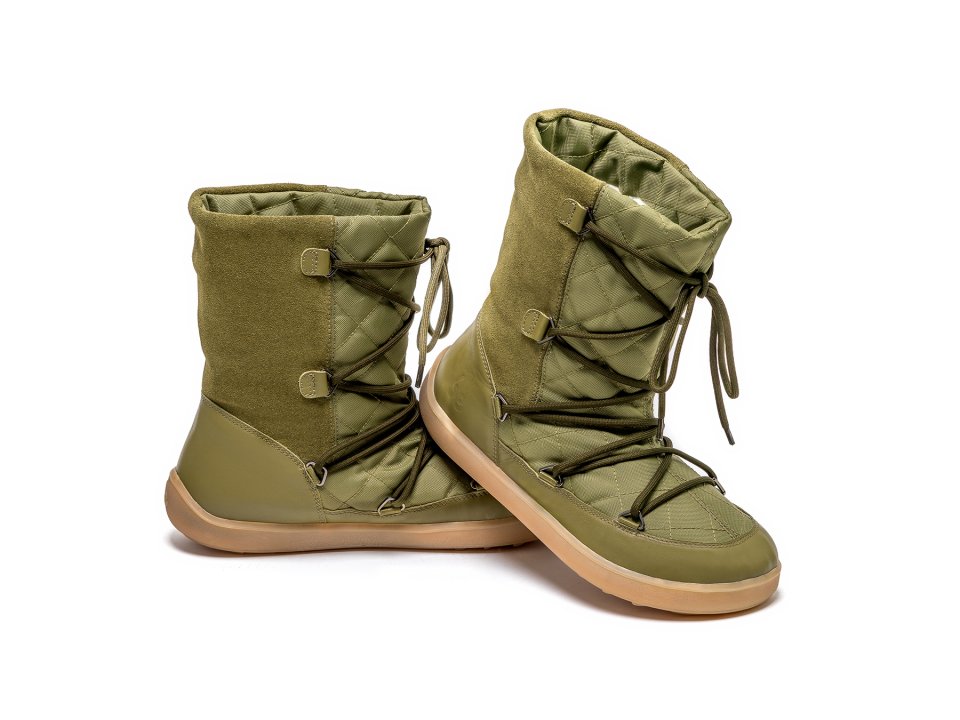 Zimní barefoot boty Be Lenka Snowfox Woman - Army Green