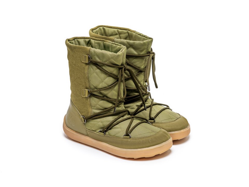 Zimní barefoot boty Be Lenka Snowfox Woman - Army Green