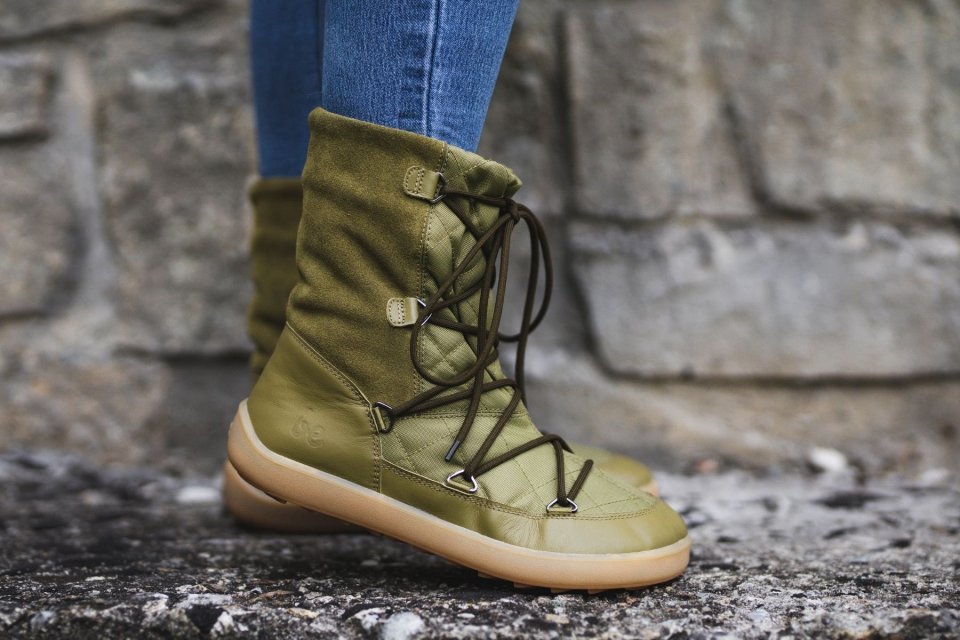 Winter Barefoot Boots Be Lenka Snowfox Woman - Army Green