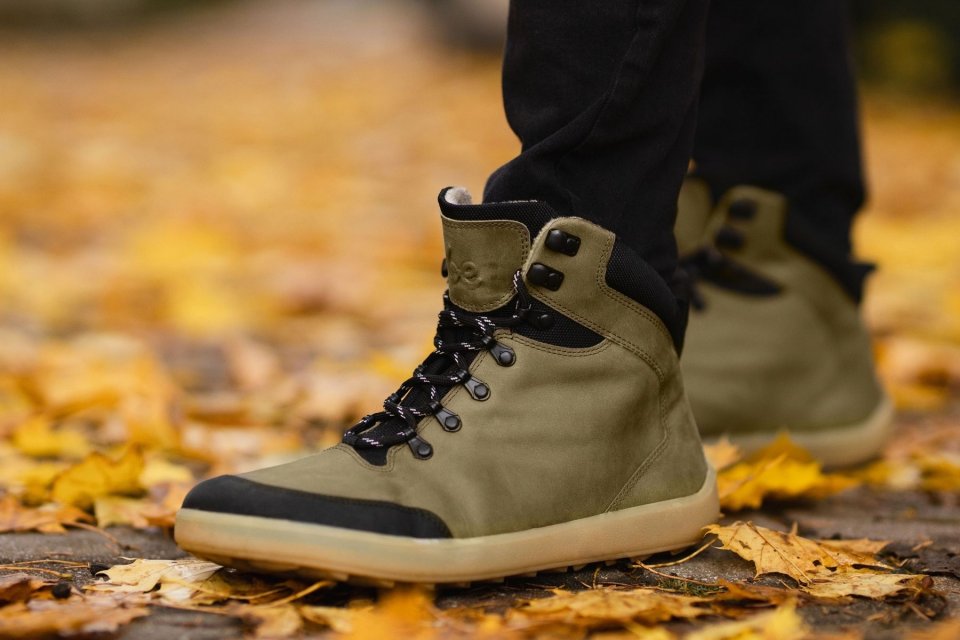 Zimní barefoot boty Be Lenka Ranger - Army Green