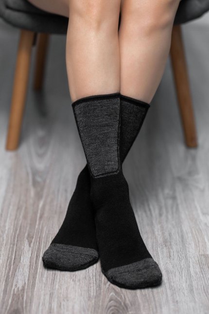 Merino Barfuß-Socken - Schwarz