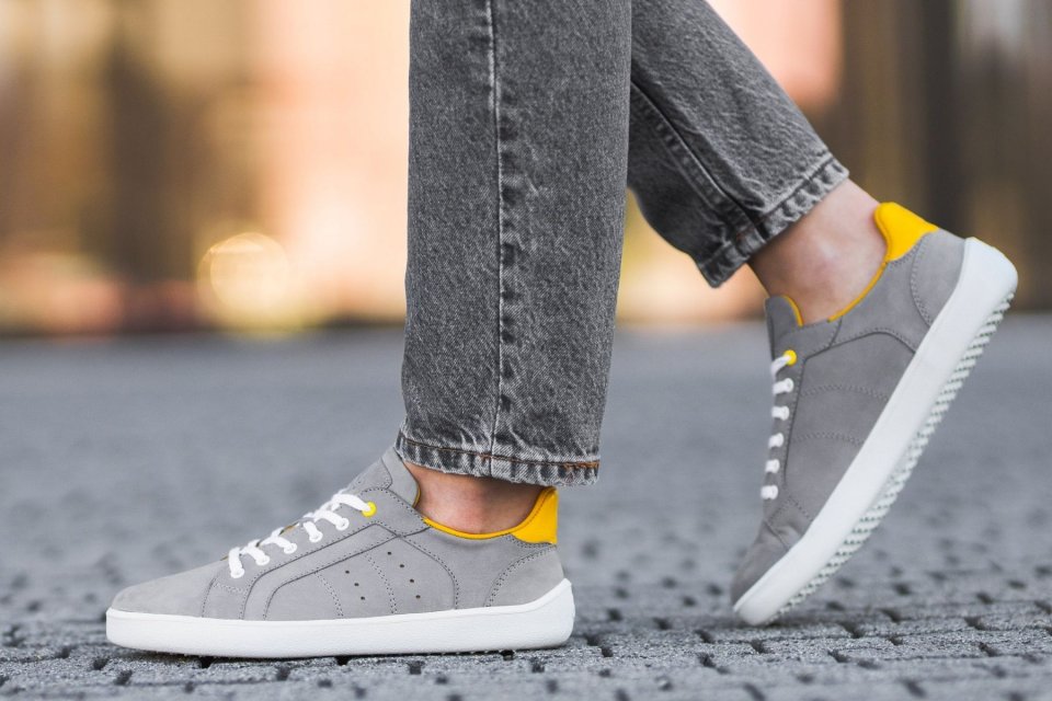 Barfuß Sneakers Be Lenka Brooklyn - Grey & Yellow