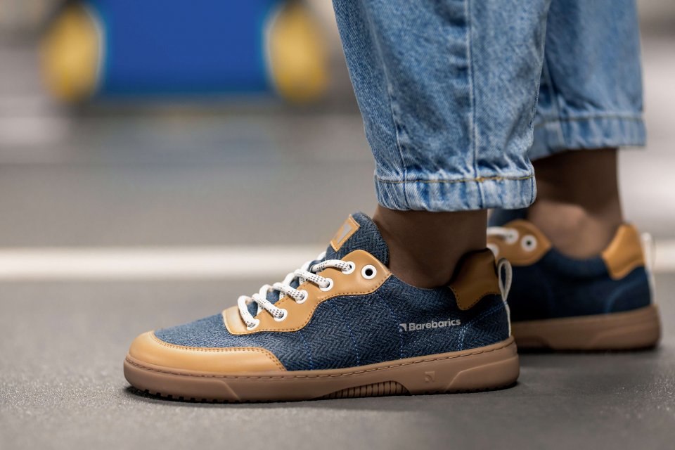 Barefoot Sneakers Barebarics - Kudos - Brown & Blue
