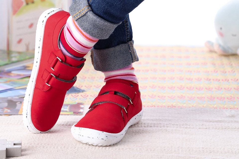 Dziecięce buty barefoot Jolly - Red & White