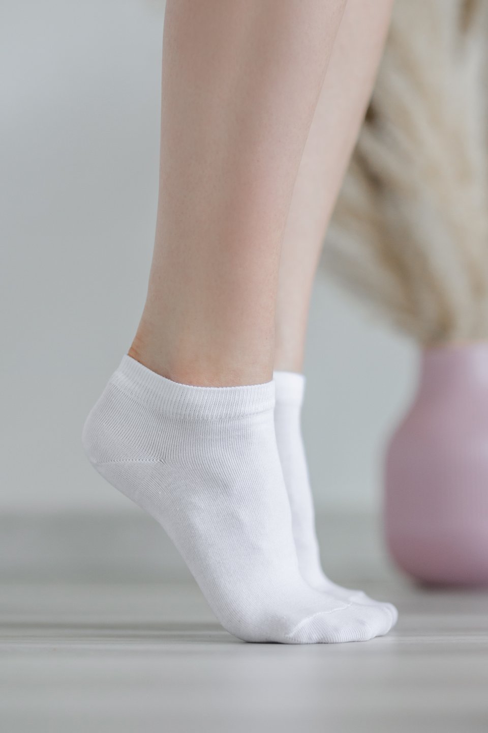 Barefoot ponožky krátke - biele