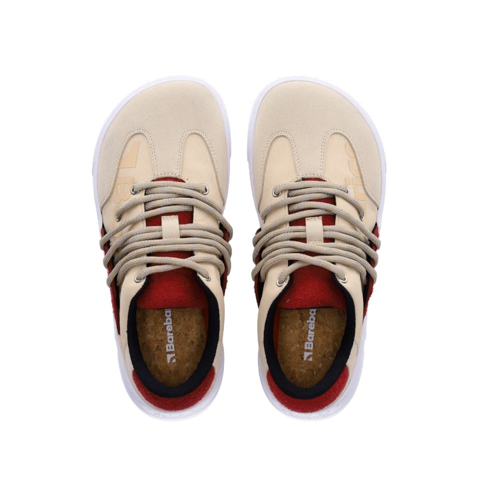 Barefoot Sneakers Barebarics - Vibe - Beige & Red