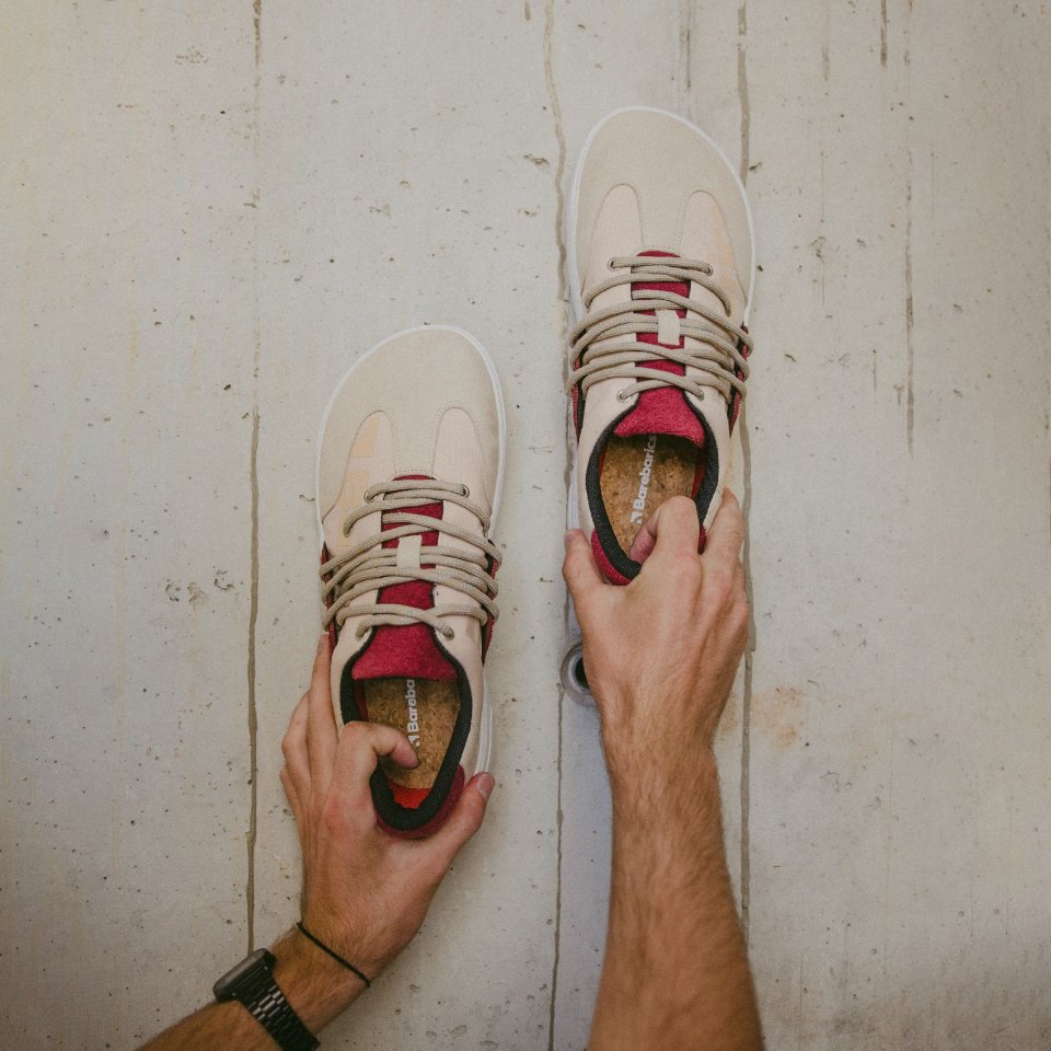 Barefoot Sneakers Barebarics Vibe - Beige & Red