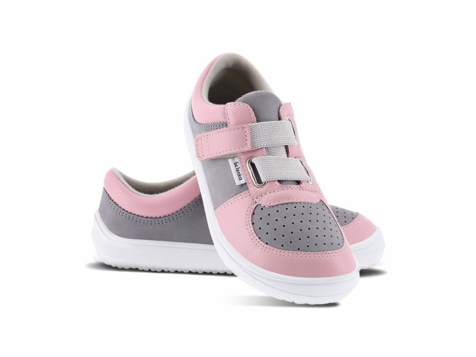 Barefoot zapatillas de niños Be Lenka Fluid - Pink & Grey