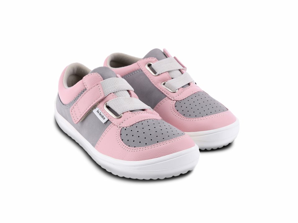 Detské barefoot tenisky Be Lenka Fluid - Pink & Grey