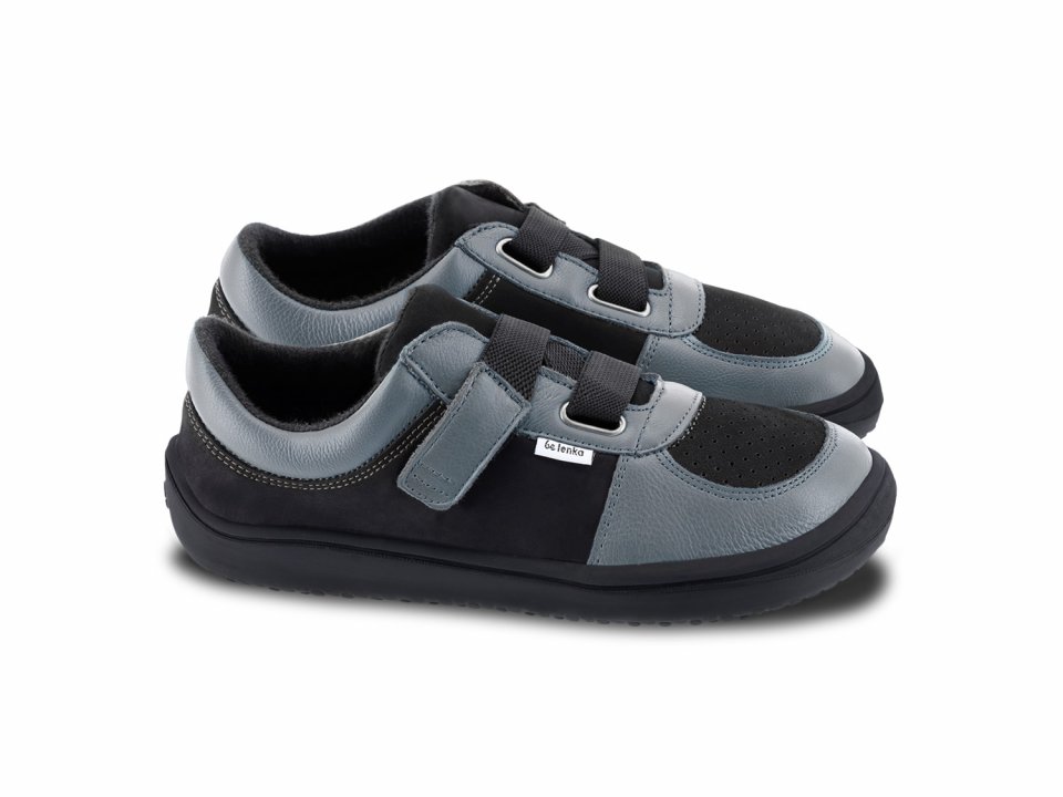 Kinder Barfuß Sneakers Be Lenka Fluid - Charcoal & Black