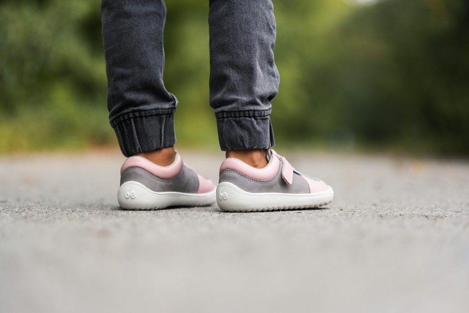 Dětské barefoot tenisky Be Lenka Fluid - Pink & Grey