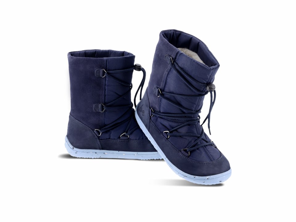 Dziecięce buty zimowe barefoot Be Lenka Snowfox Kids 2.0 - Dark & Light Blue