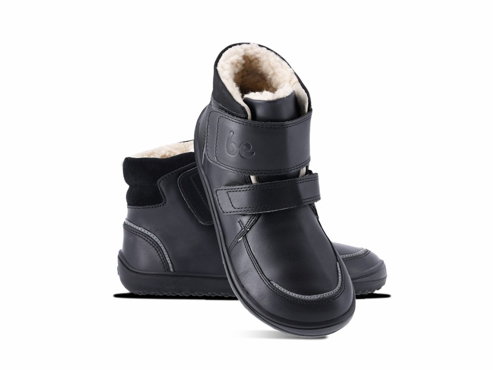 Dziecięce buty zimowe barefoot Be Lenka Panda 2.0 - All Black