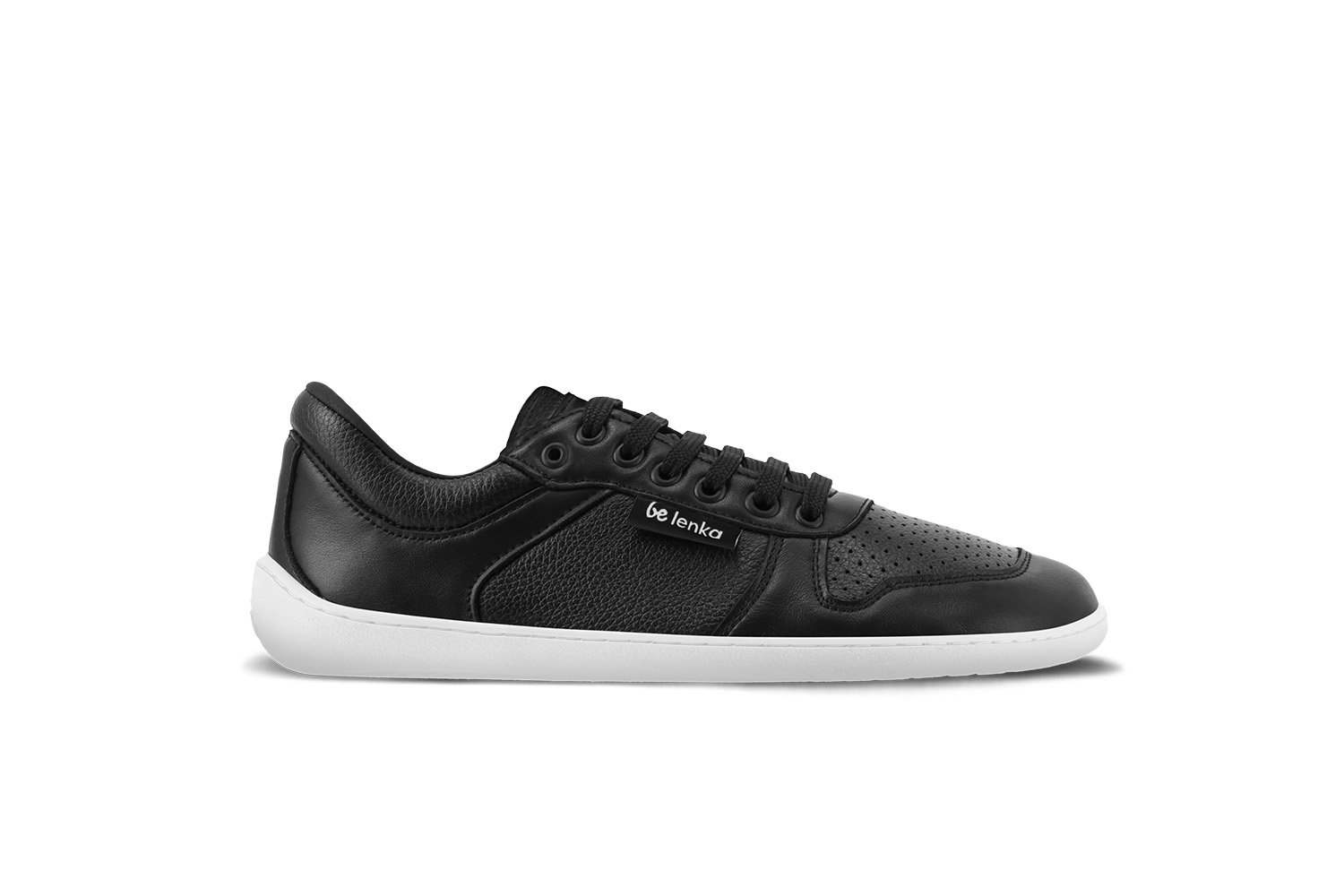 Elle Comfy Fit Footbed Microfiber Leather Sneakers In Black –