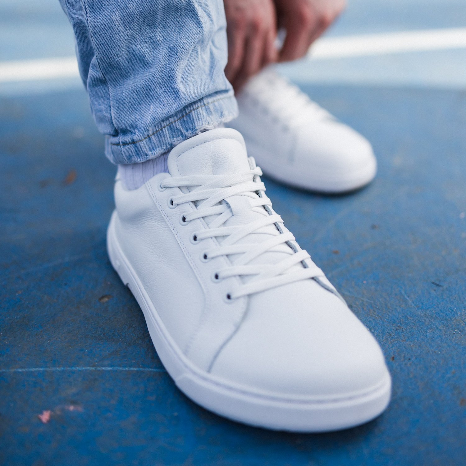 Barefoot Sneakers Barebarics Zoom - All White - Leather | Barebarics