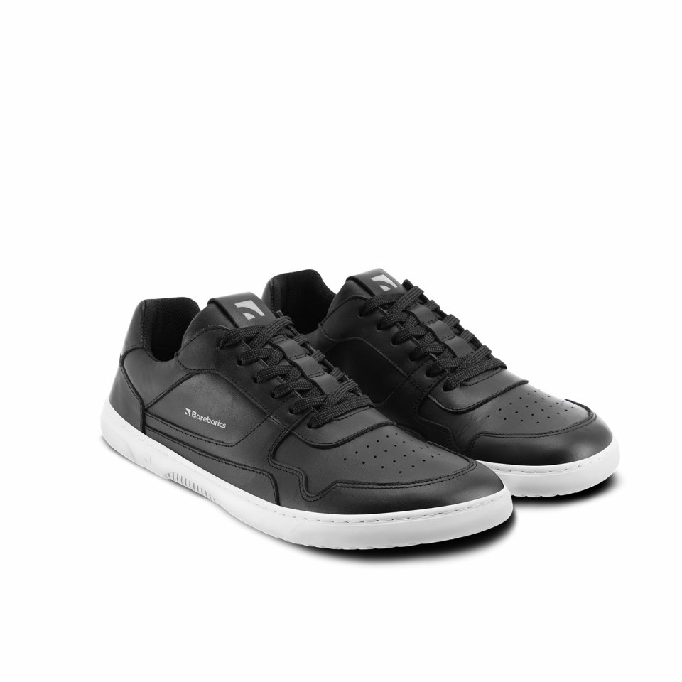 Barefoot tenisky Barebarics Zing - Black & White - Leather
