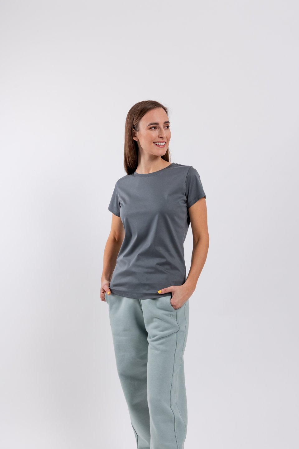 Maglietta da donna con girocollo Be Lenka Essentials - Grey