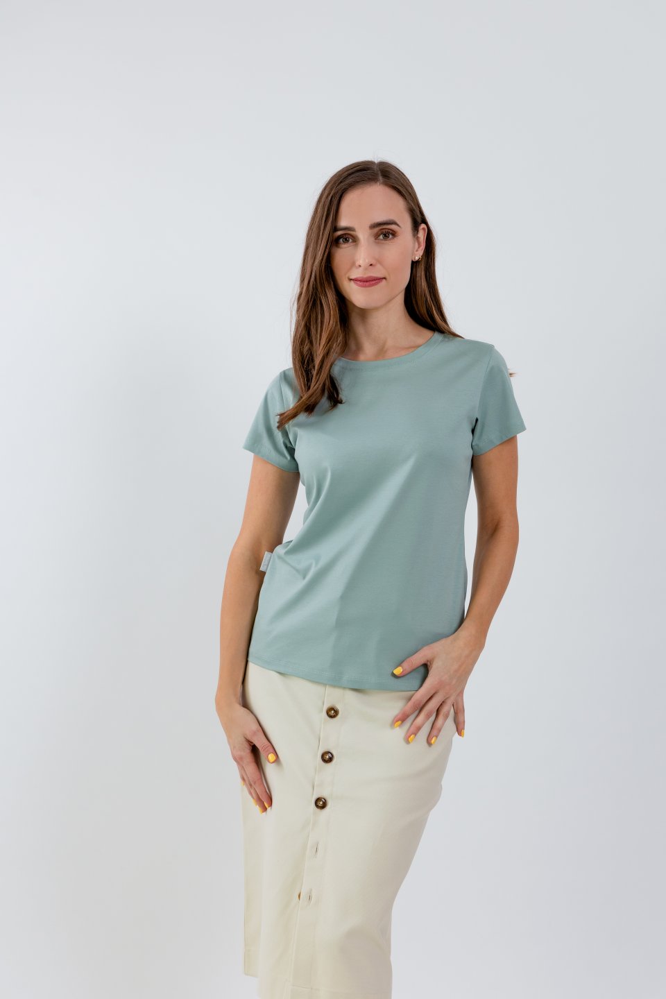 Camiseta de mujer con cuello redondo Be Lenka Essentials - Pistachio Green