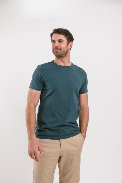 Camicia da uomo con girocollo Be Lenka Essentials - Deep Ocean Blue