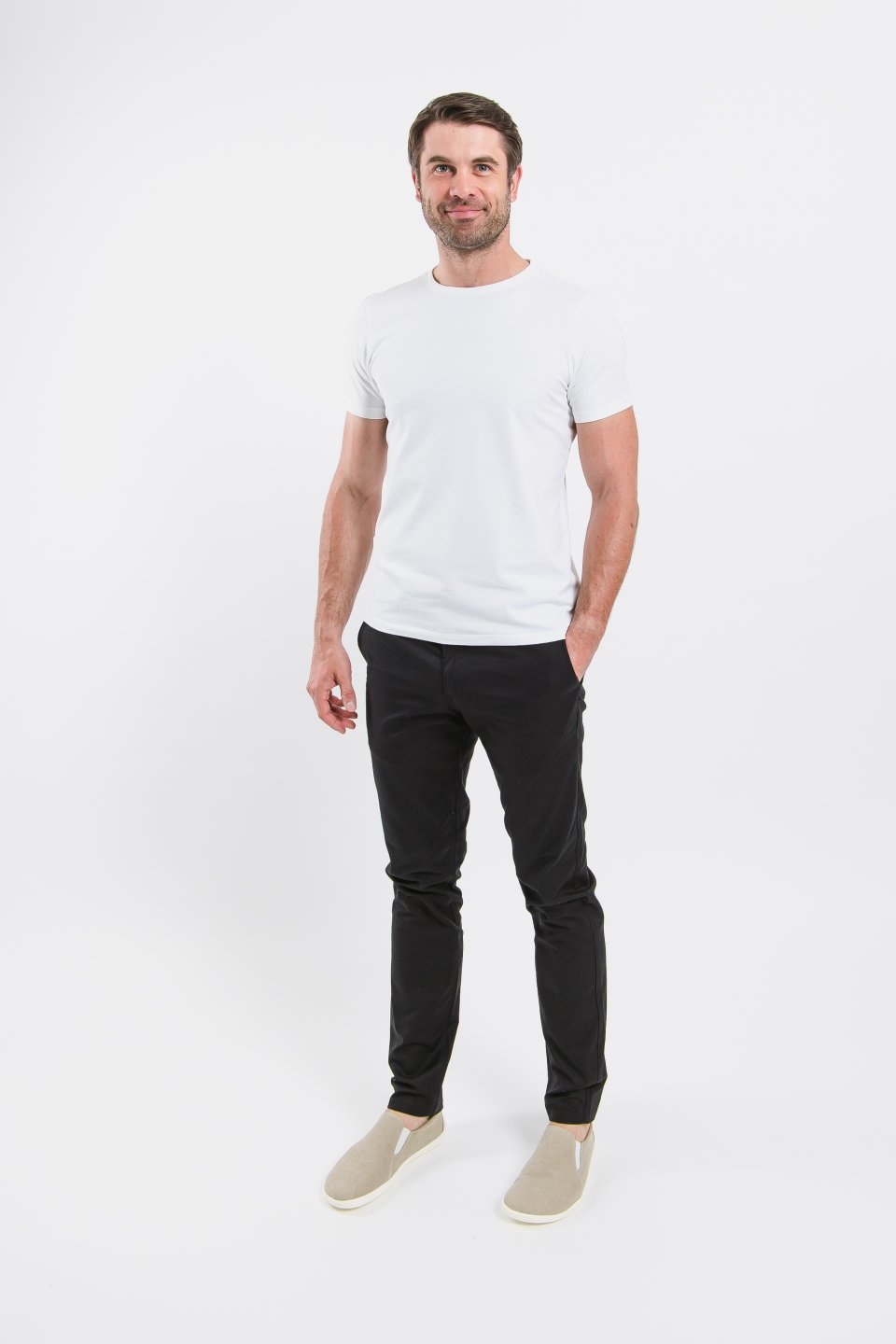 Herren T-Shirt mit Rundhalsausschnitt Be Lenka Essentials - White