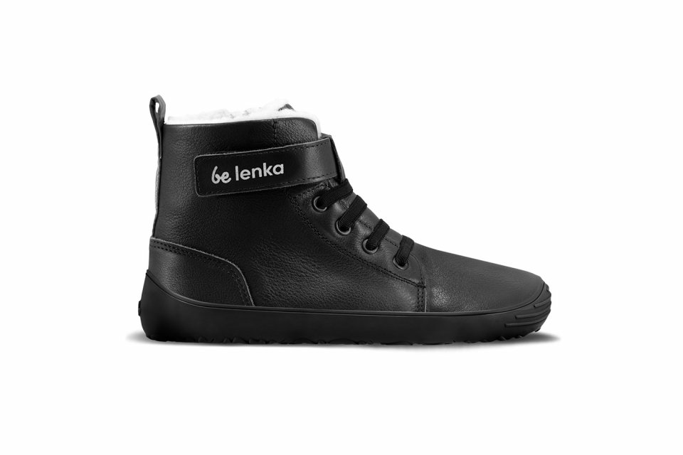Dětské zimní barefoot boty Be Lenka Winter Kids - All Black