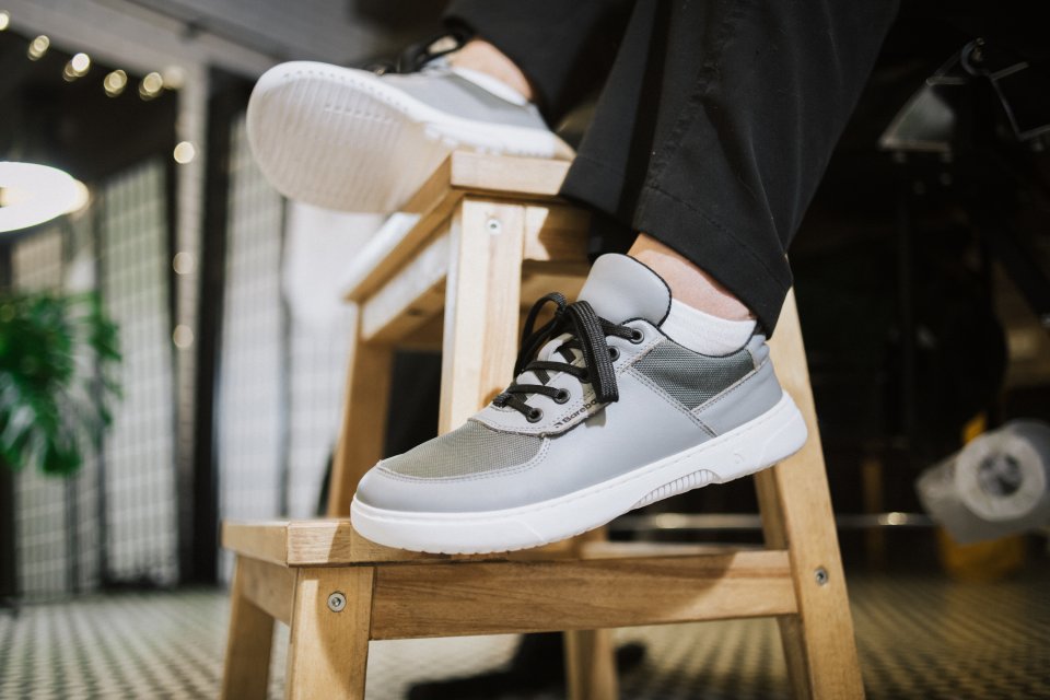 Barefoot Sneakers Barebarics Bravo - Grey & White