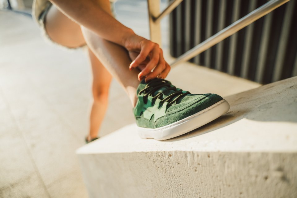 Barefoot Sneakers Barebarics Evo - Dark Green & White