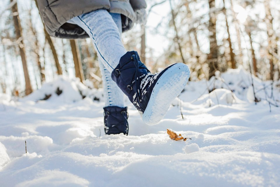 Dětské zimní barefoot boty Be Lenka Snowfox Kids 2.0 - Dark & Light Blue