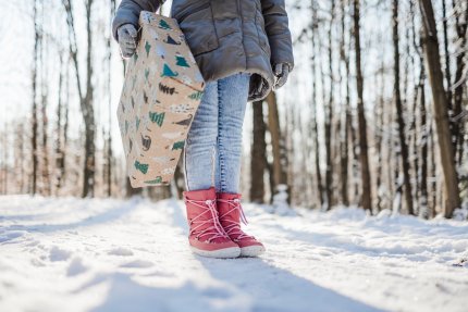 Zapatos de invierno para niño barefoot  Be Lenka Snowfox Kids 2.0 - Rose Pink