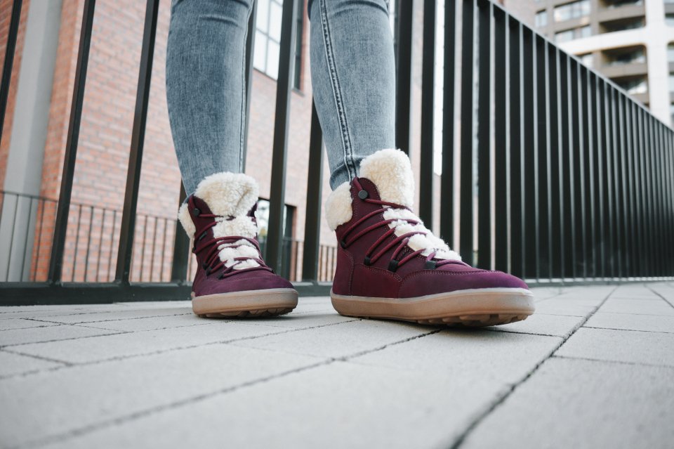 Winter Barefoot Boots Be Lenka Bliss - Burgundy Red