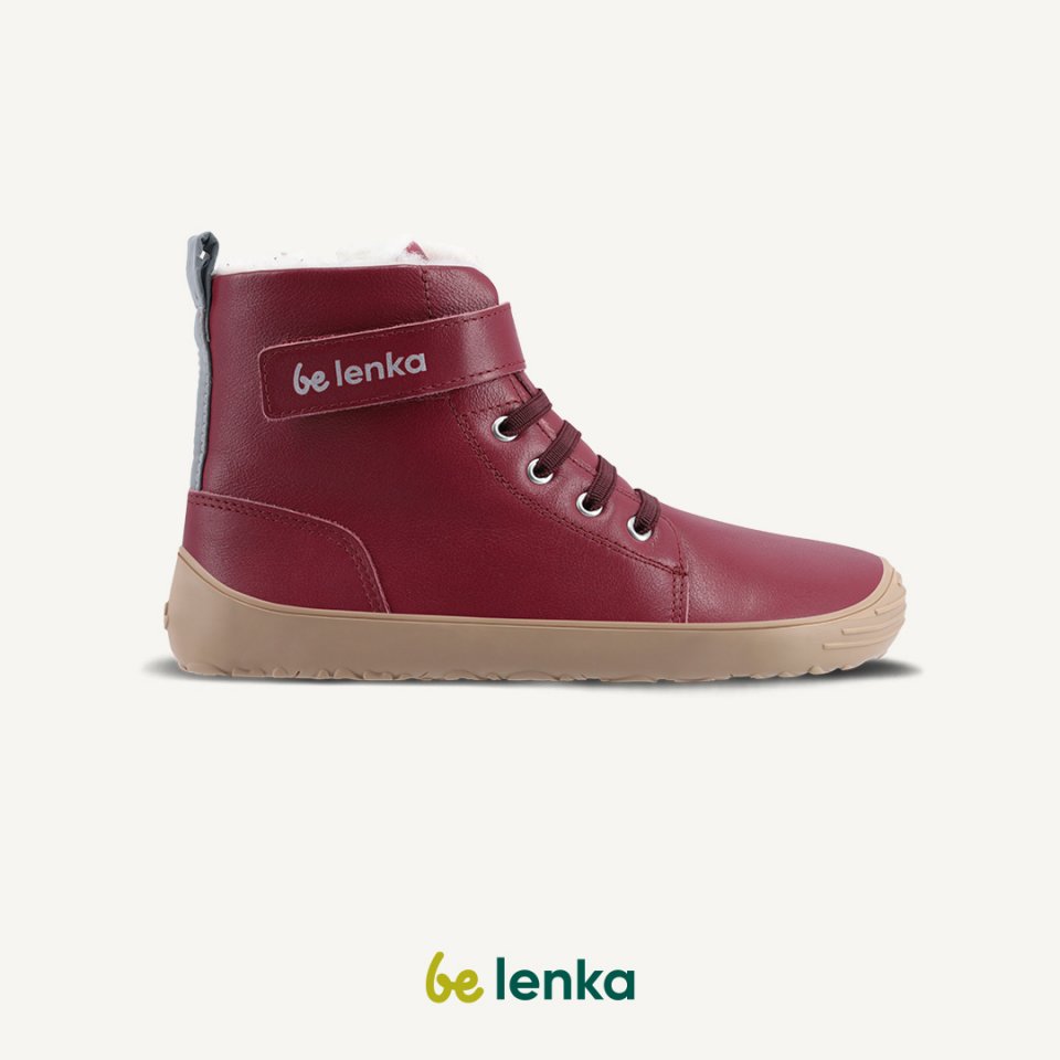 Detské zimné barefoot topánky Be Lenka Winter Kids - Dark Cherry Red