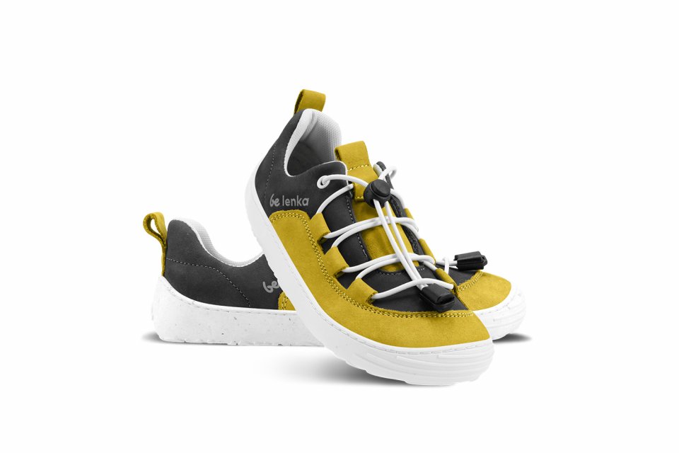 Kids barefoot sneakers Be Lenka Xplorer - Yellow & Olive Black