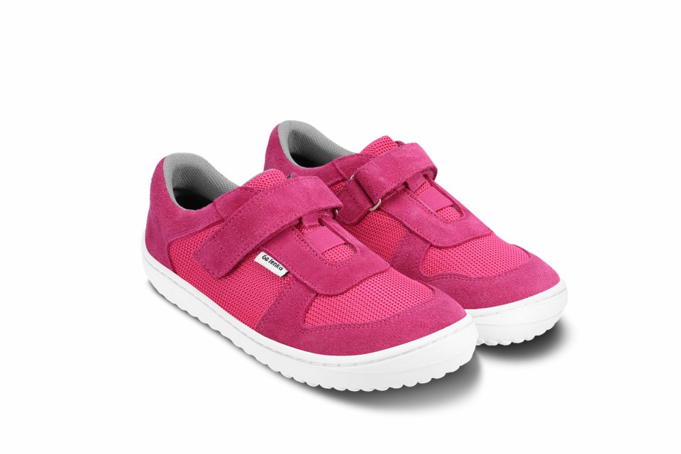 Kinder Barfuß Sneakers Be Lenka Joy - Dark Pink & White