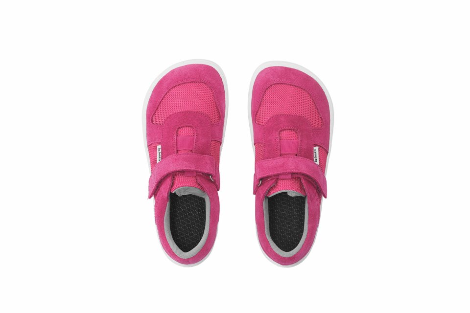 Dětské barefoot tenisky Be Lenka Joy - Dark Pink & White