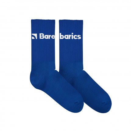 Barebarics - Barefoot Socks - Crew - Cobalt Blue - Big logo