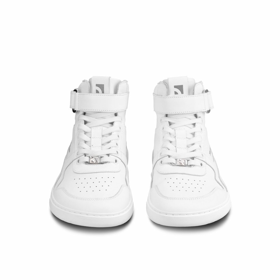 Barefoot tenisky Barebarics Zing - High Top - All White - Leather