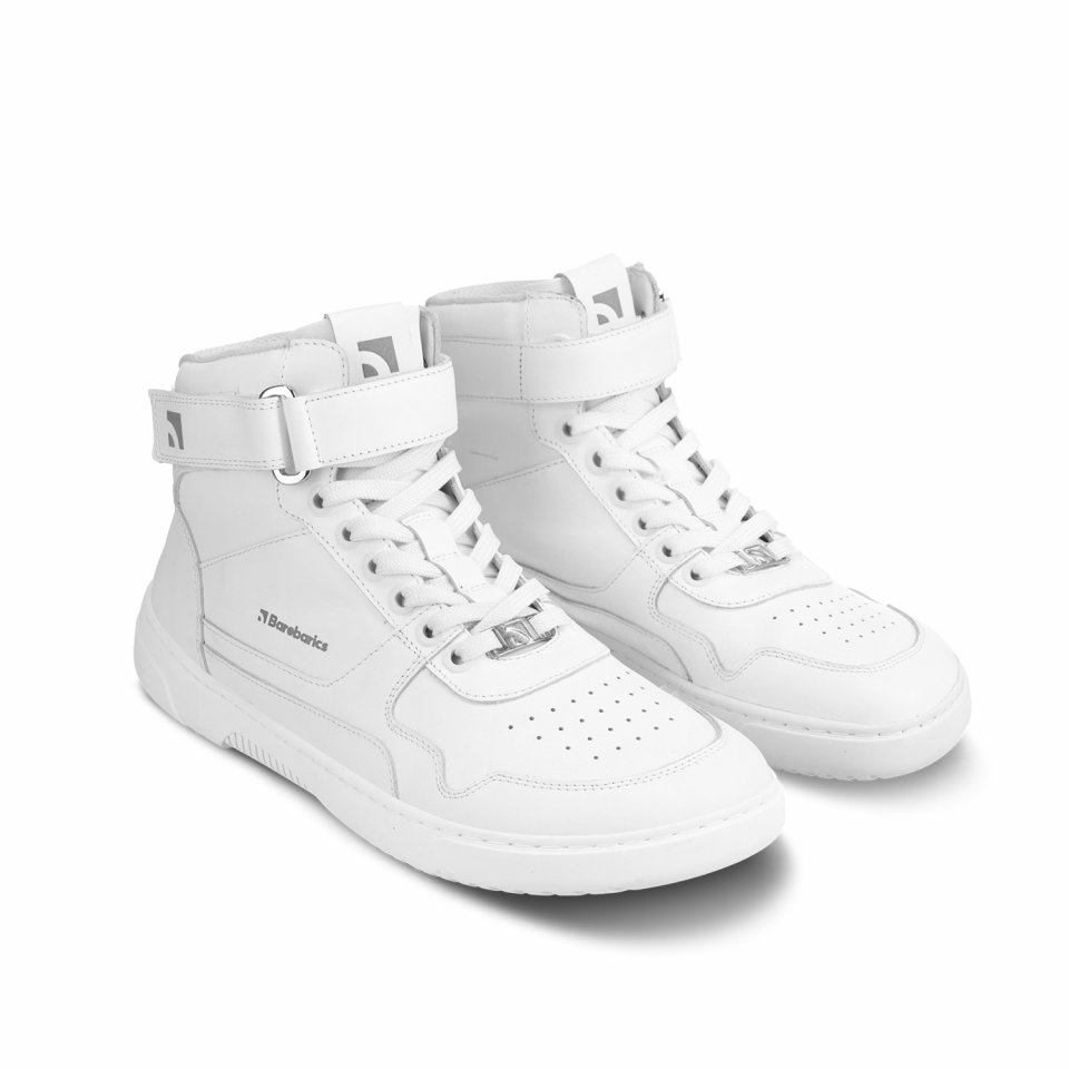 Barefoot Sneakers Barebarics Zing - High Top - All White - Leather