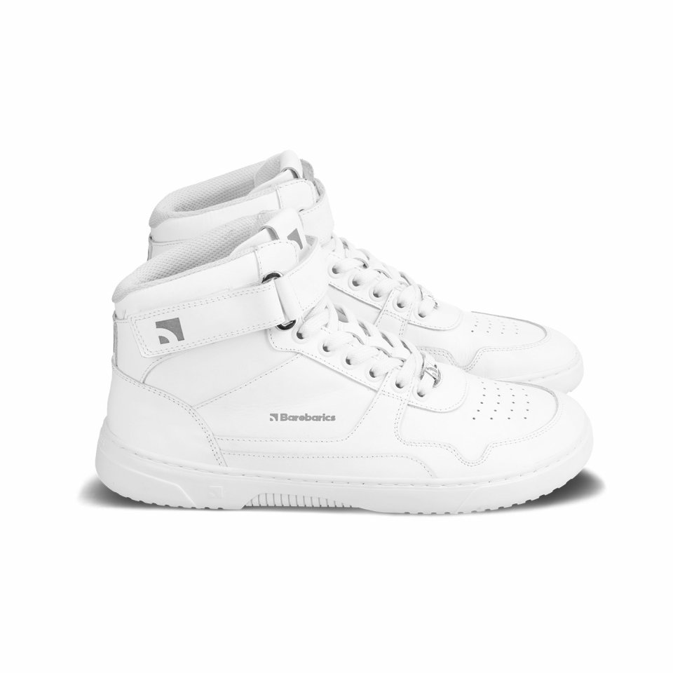 Barefoot Sneakers Barebarics Zing - High Top - All White - Leather