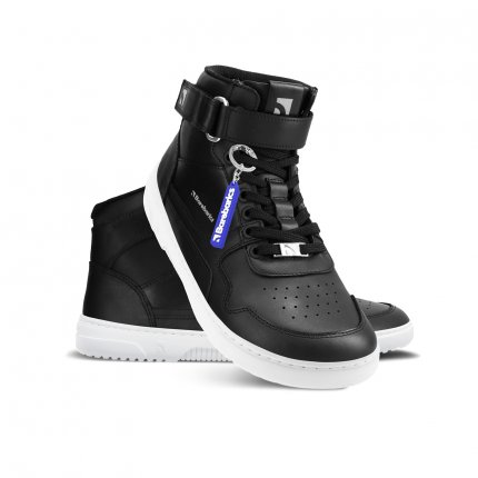 Barefoot tornacipő Barebarics Zing - High Top - Black & White - Leather